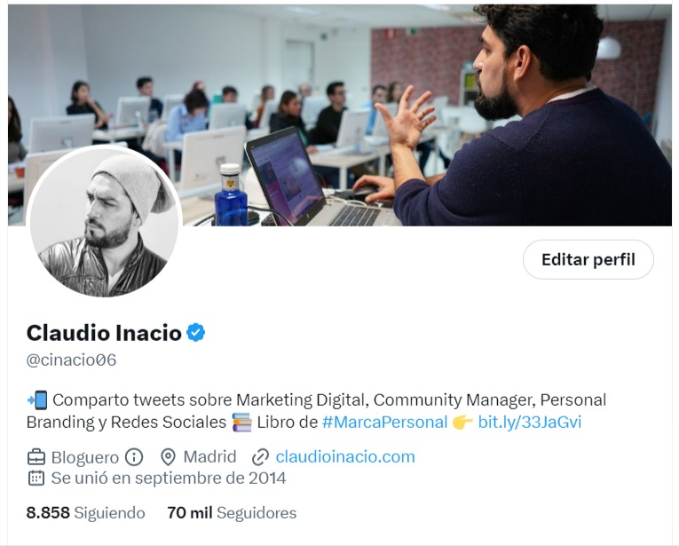 exemplo de marca pessoal no twitter