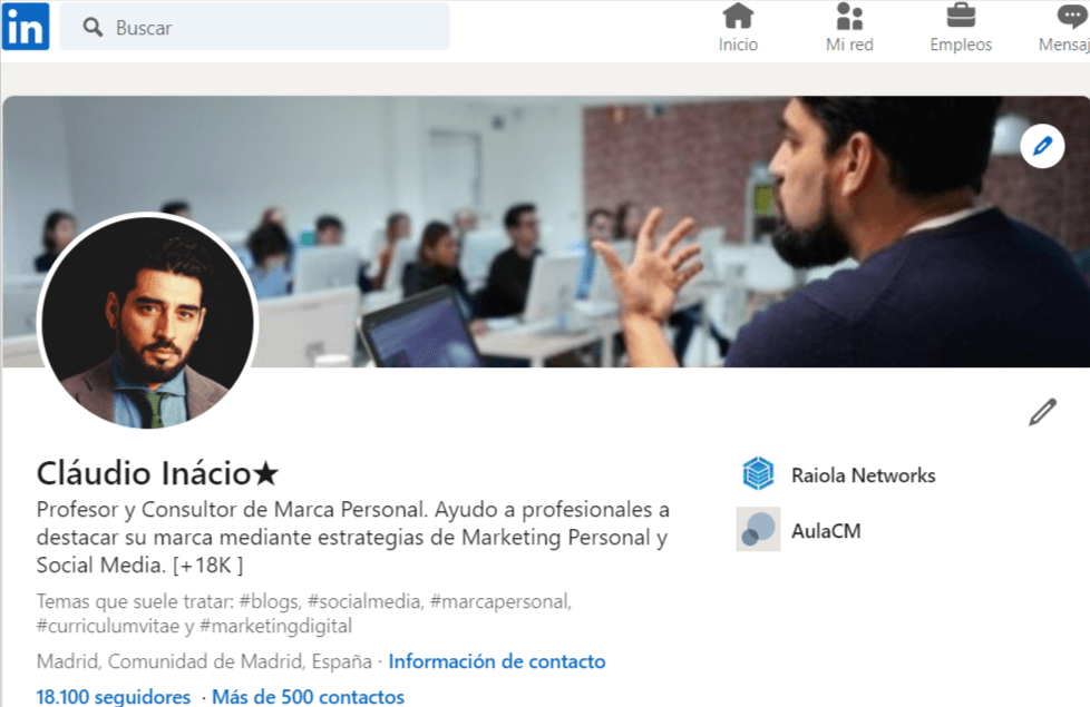 perfil linkedin claudio inacio